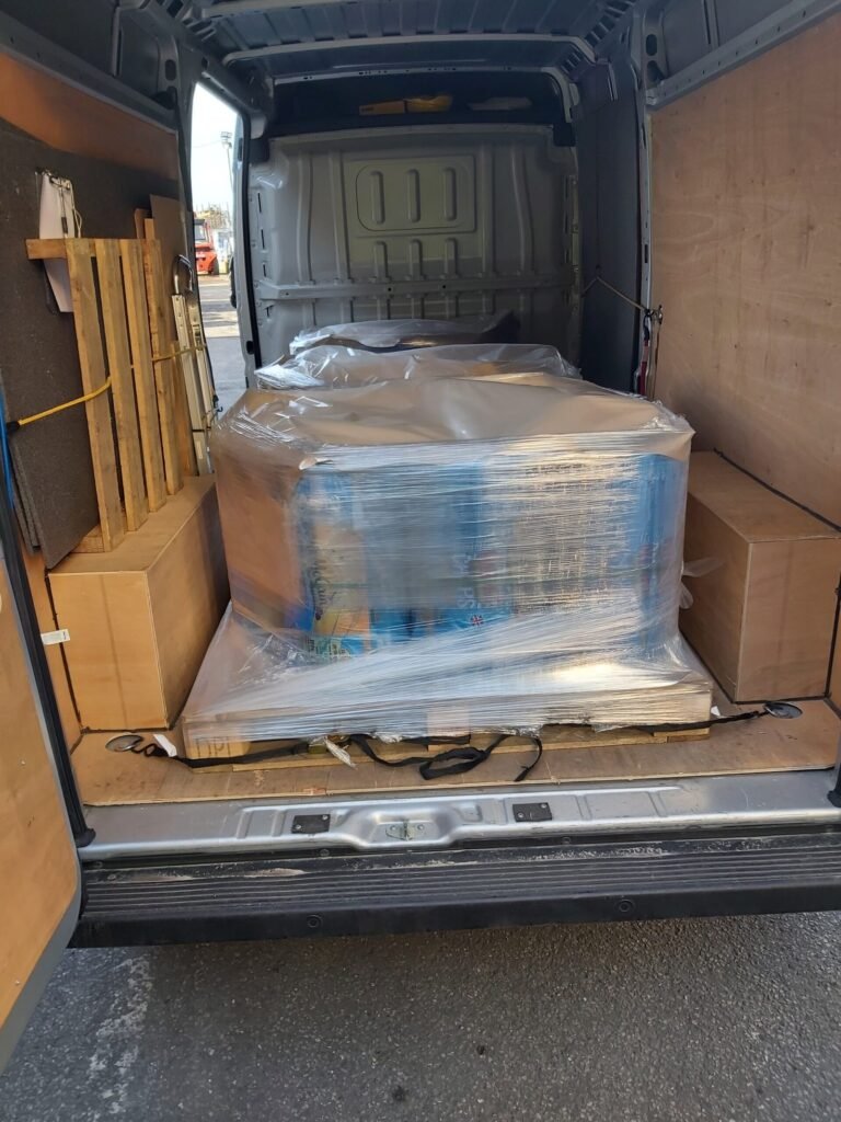 Fast courier load prepared for direct delivery without delays