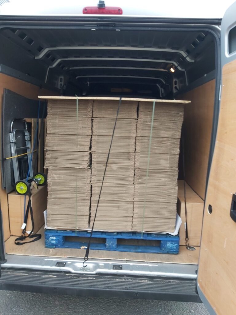 Secure cargo loaded for urgent same-day delivery across the UK