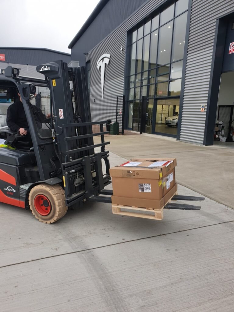 Forklift loading cargo for reliable same-day dispatch