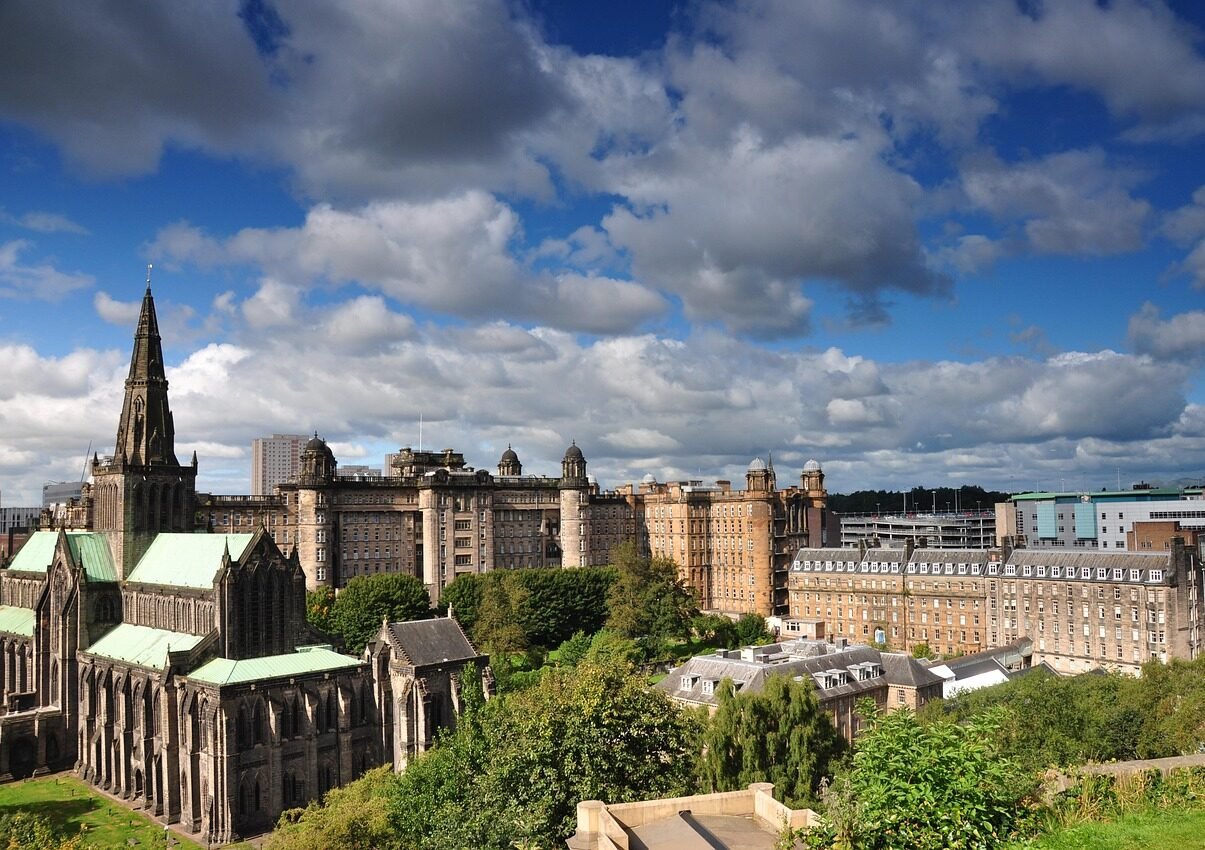 glasgow, nature, the cathedral, church, gothic, tourism, clouds, city